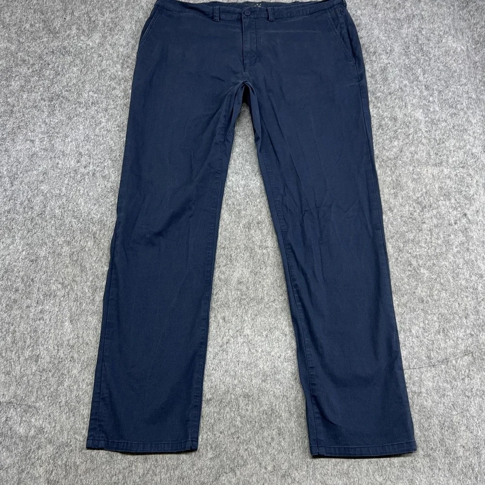 Mack Weldon Pants Mens 38x34 Navy Blue Stretch Chino Casual Straight Actual38x32
